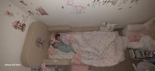 Tammie often co-sleeps with willow. Most the time by accident